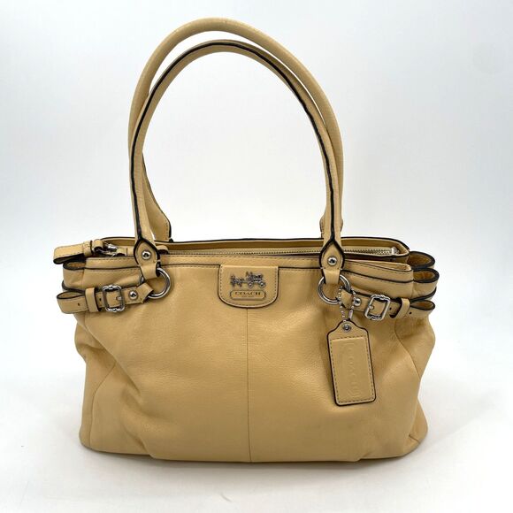 Coach Madison Kara Handbag Satchel Canary Yellow Leather M1220-22262 Dustbag - Picture 2 of 16